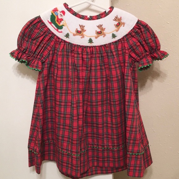 santa smocked dress